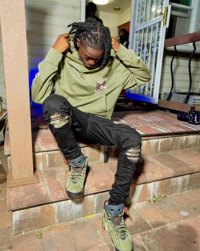 Jenn Carter outfit in Amiri, Jordan, and Travis Scott Merch, 2022