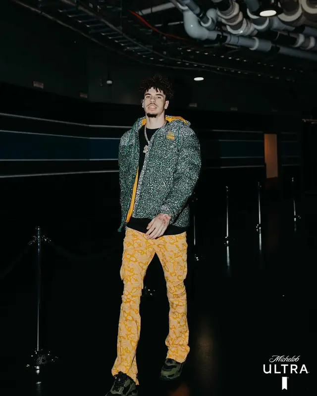 LaMelo Ball outfit in Puma, Valabasas, and Balenciaga, 2022