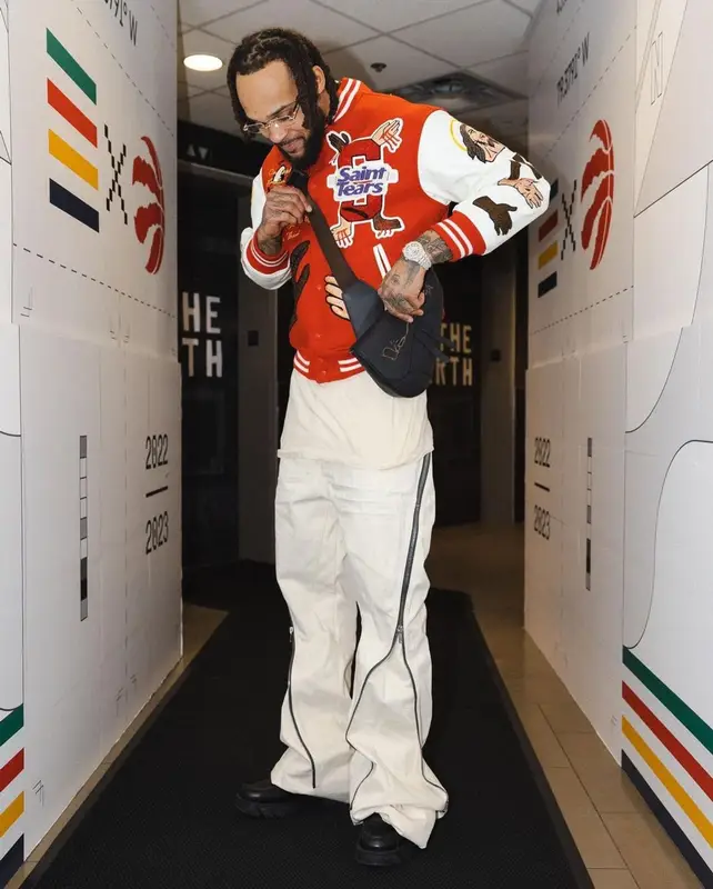 Gary Trent J.R outfit in Denim Tears, Dior, and Cartier, 2022