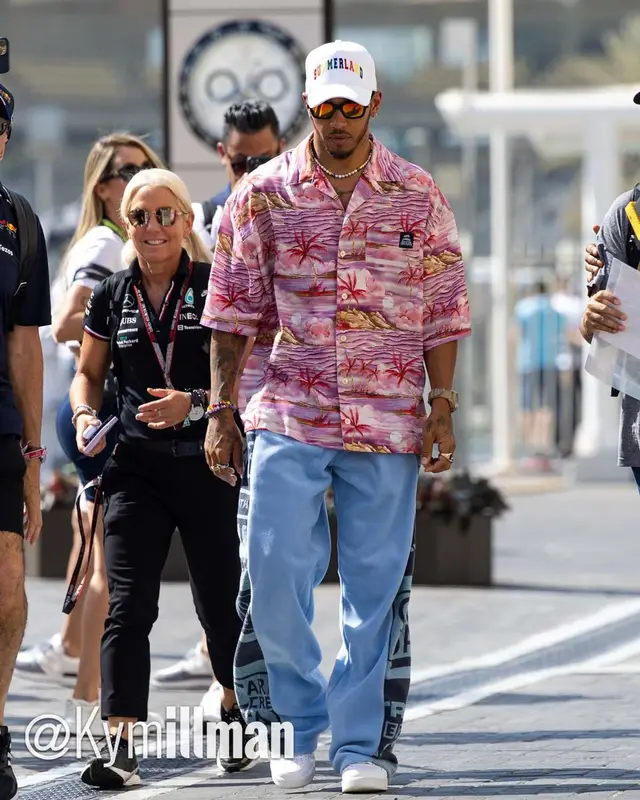 Lewis Hamilton outfit in Tommy Hilfiger, Police, and Lewis Hamilton, 2022