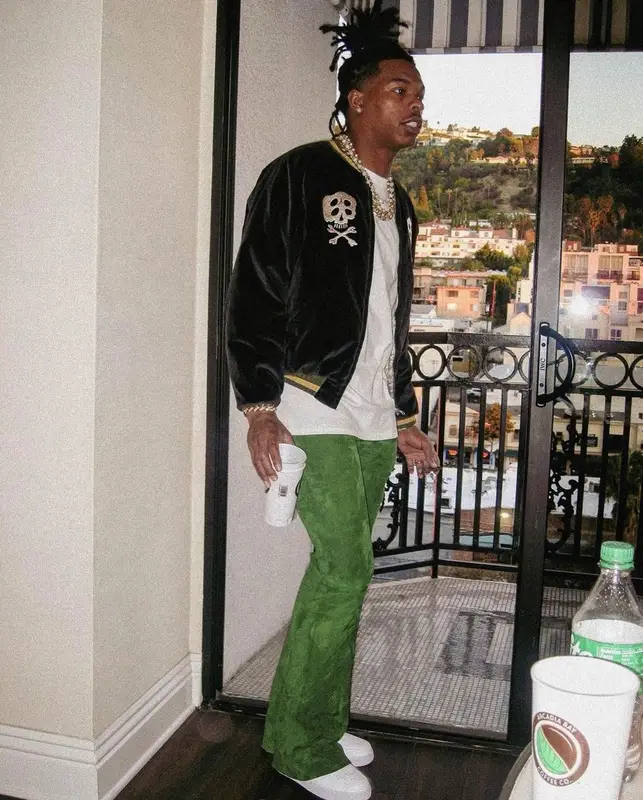 Lil Baby outfit in Kapital, Cout De La Liberte, and Nike, 2022