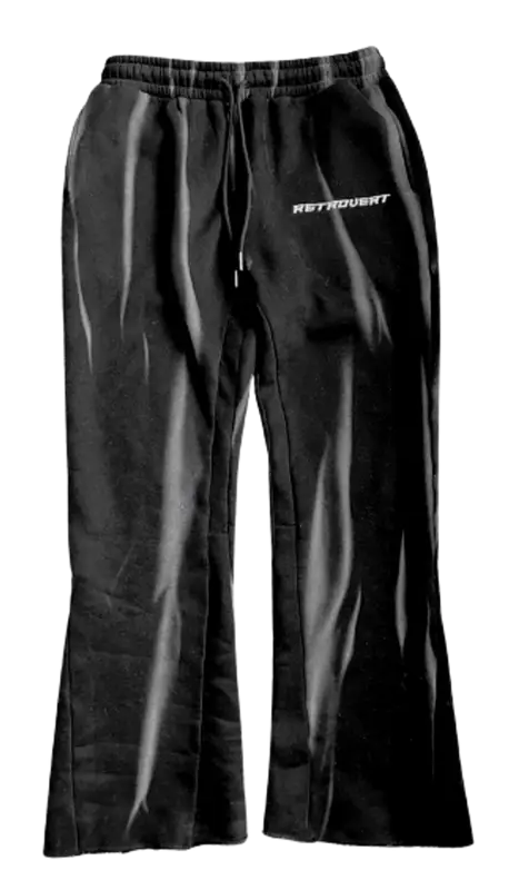 Retrovert Black Flare Sweatpants $140