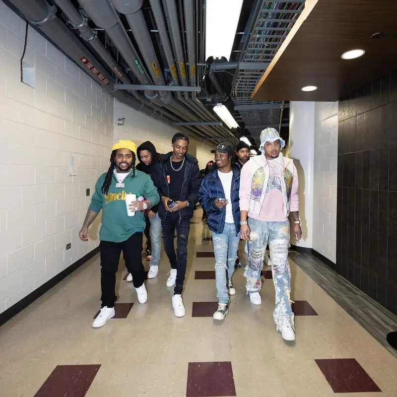 G Herbo outfit in Nike and Who Decides War, 2022