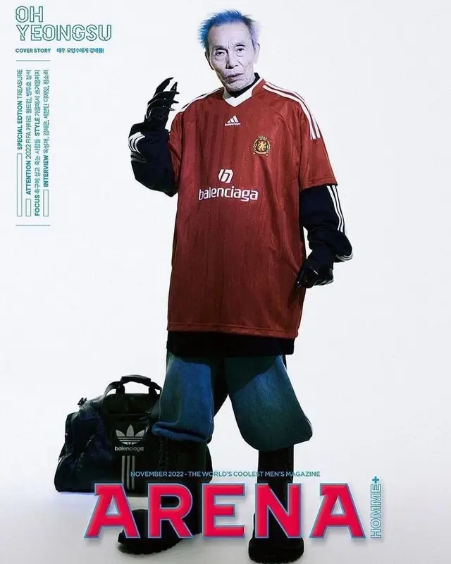 Oh Young-Soo outfit in Adidas and Balenciaga, 2022