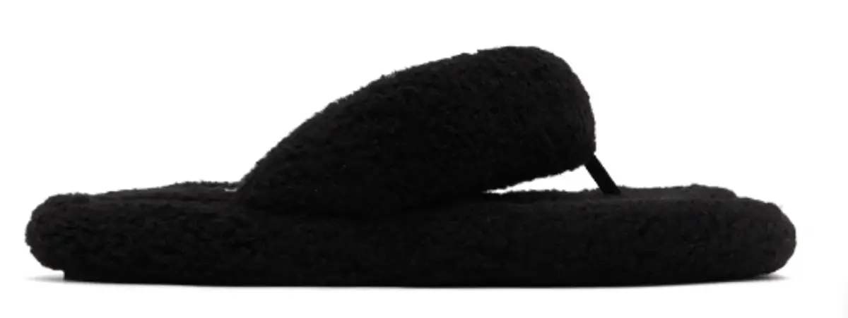 Maison Margiela Black Faux-Fur Padded Slippers  $490