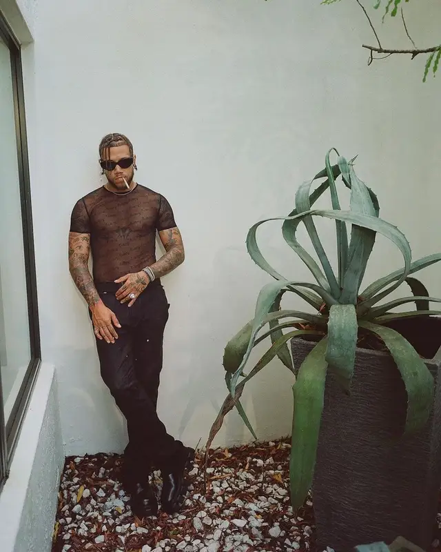Jhay Cortez outfit in Prada and Balenciaga, 2022