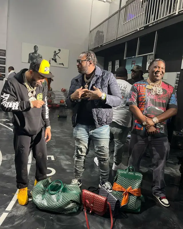 Peezy outfit in Amiri, Nike, and Louis Vuitton, 2022