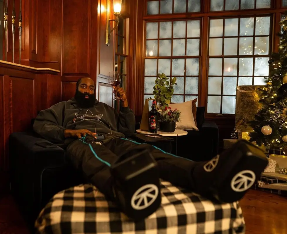 James Harden outfit in Adidas, Therabody, and Balenciaga, 2022