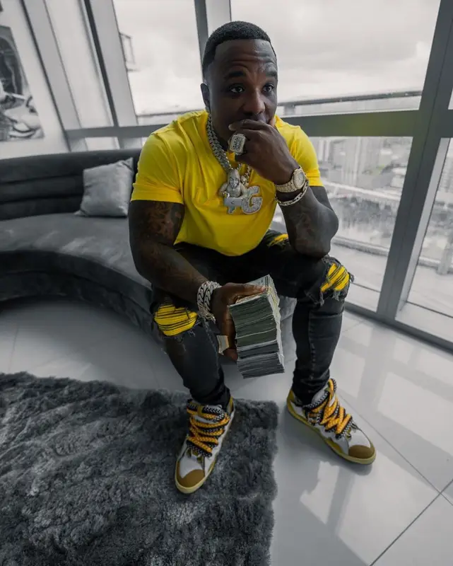 BandMan Kevo outfit in Lanvin and Amiri, 2022