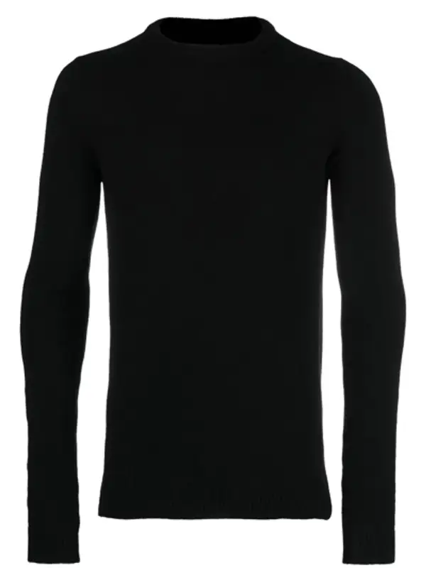 Rick Owens Black Crew-Neck Knitted Jumper $810