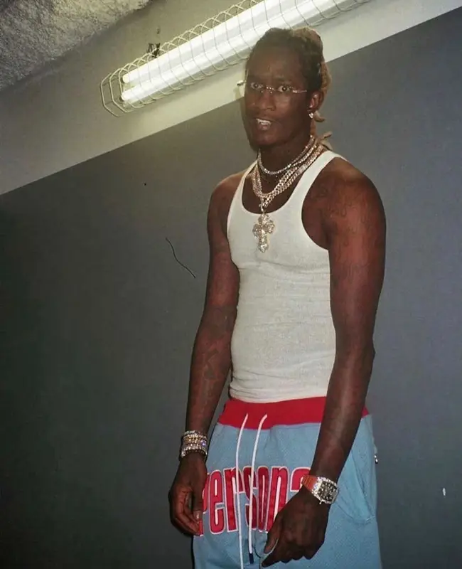Young Thug outfit in Just Don and Persona, 2020