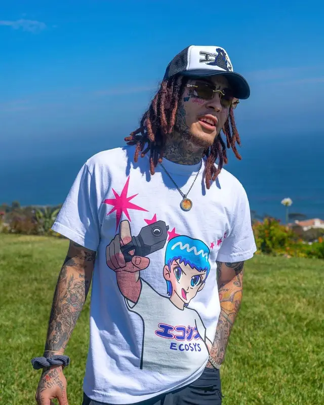 Lil Skies outfit in Ecosys La, 2022