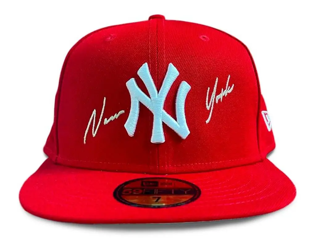 Demoworld C.R.E.A.M. - Red Ny Grey Uv 59Fifty Authentic New Era Fitted Hat $120