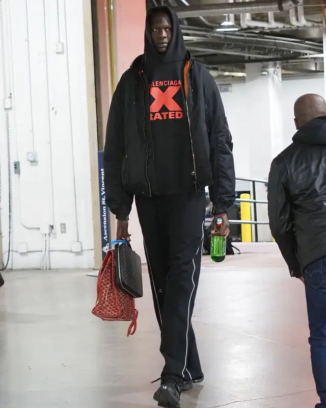Bol Bol outfit in Balenciaga and Goyard, 2022