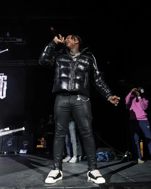 Moneybagg Yo outfit in Moncler, Amiri, and Rick Owens, 2022