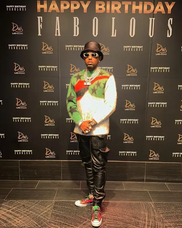 Fabolous outfit in Denim Tears, Balenciaga, and Loewe, 2022