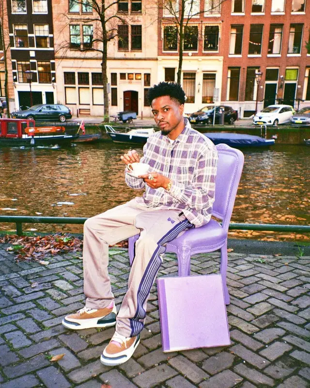Pierre Bourne outfit in John Elliott, Needles, and Jordan, 2022