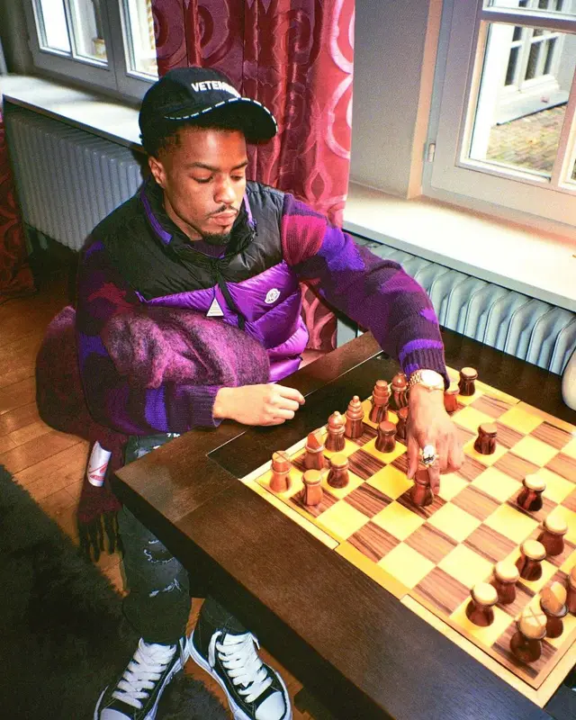 Pierre Bourne outfit in Moncler, Valentino, and Vetements, 2022