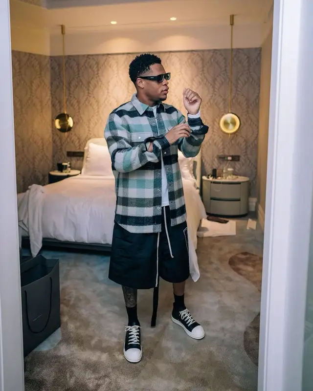 Devin Haney outfit in Rick Owens and Prada, 2022