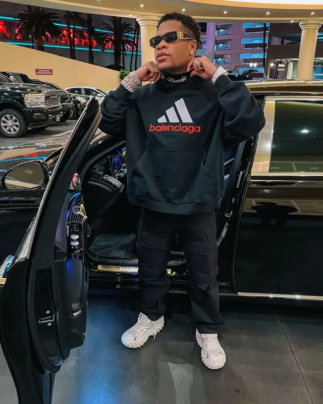 Devin Haney outfit in Adidas, Elliot Eliantte, and Balenciaga, 2022