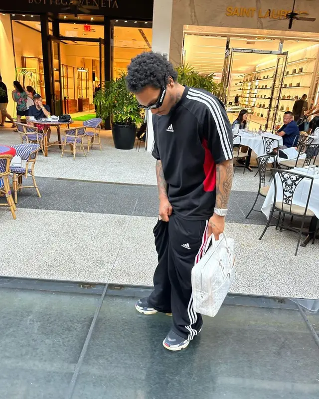 Lil Meech outfit in Adidas, Goyard, and Balenciaga, 2022