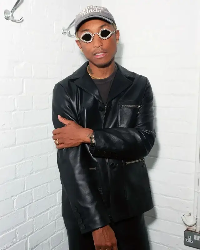 Pharrell Williams outfit in Tiffany&Co, Human Made, and Girls Don't Cry, 2022