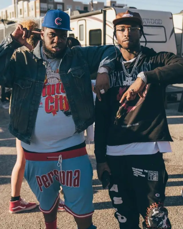 Maxo Kream outfit in Just Don and Persona, 2020