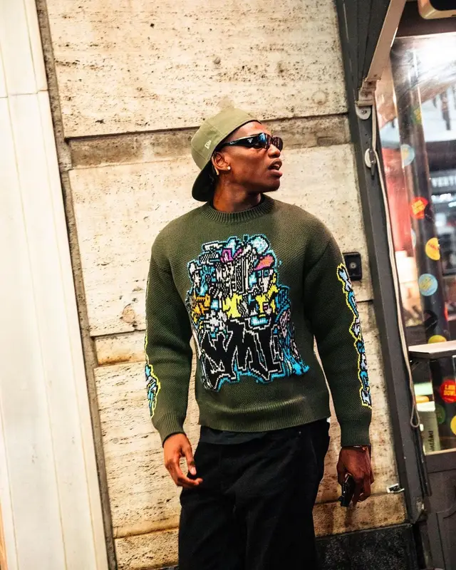 Rafael Leao outfit in Off-White and Prada, 2022