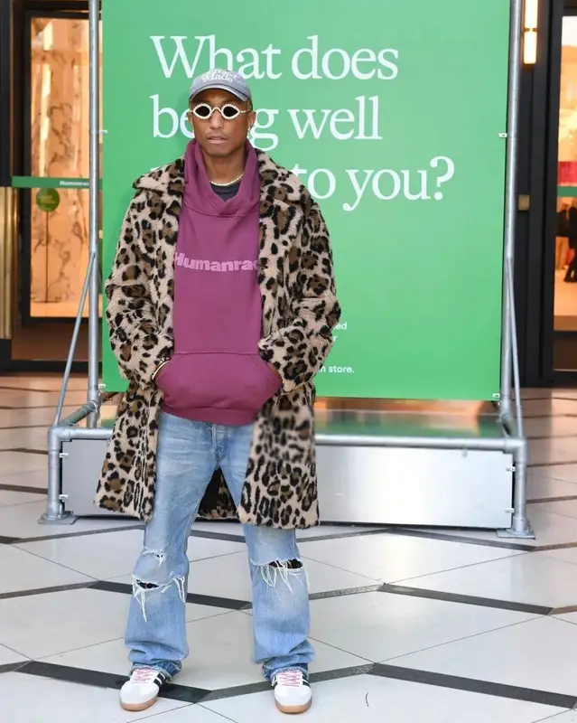 Pharrell Williams outfit in Tiffany&Co, Human Made, and Girls Don't Cry, 2022