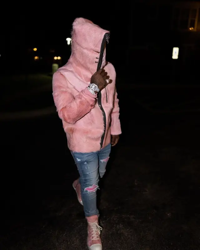Lil Zay Osama outfit in Rick Owens and Amiri, 2022