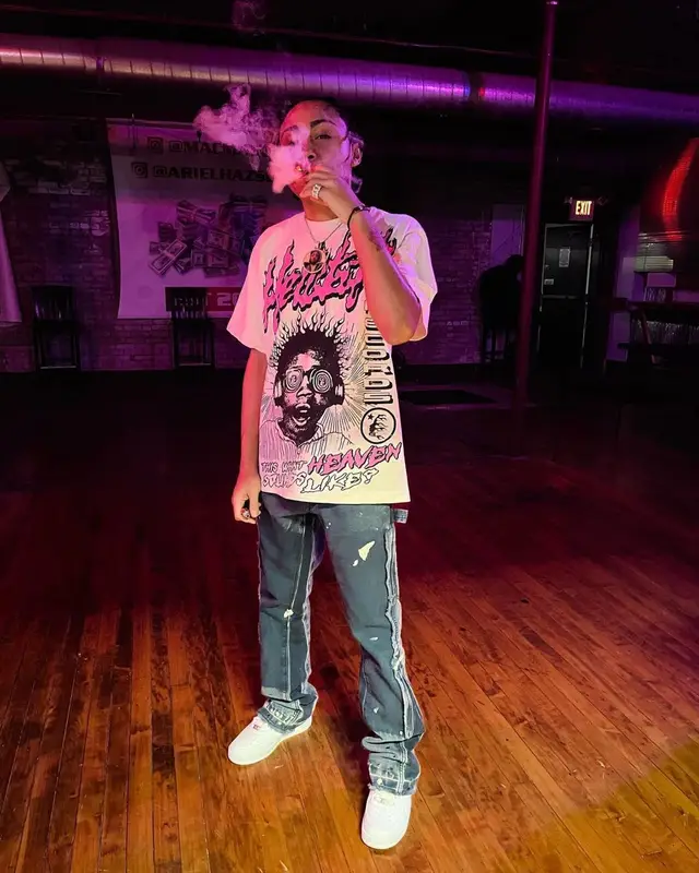 Stunna Gambino outfit in Hellstar, Gallery Dept., and Nike, 2022