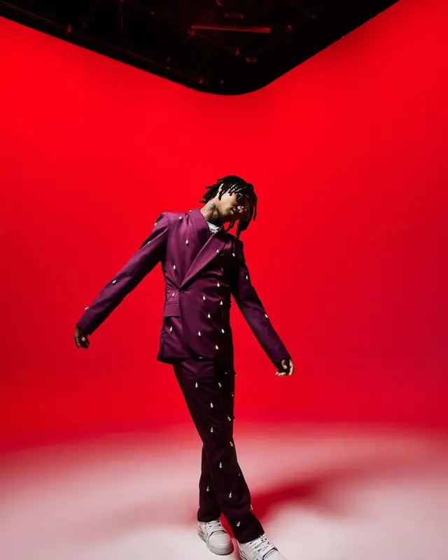 Swae Lee outfit in BooHooMan, Louis Vuitton, and Swae Lee Merch, 2022
