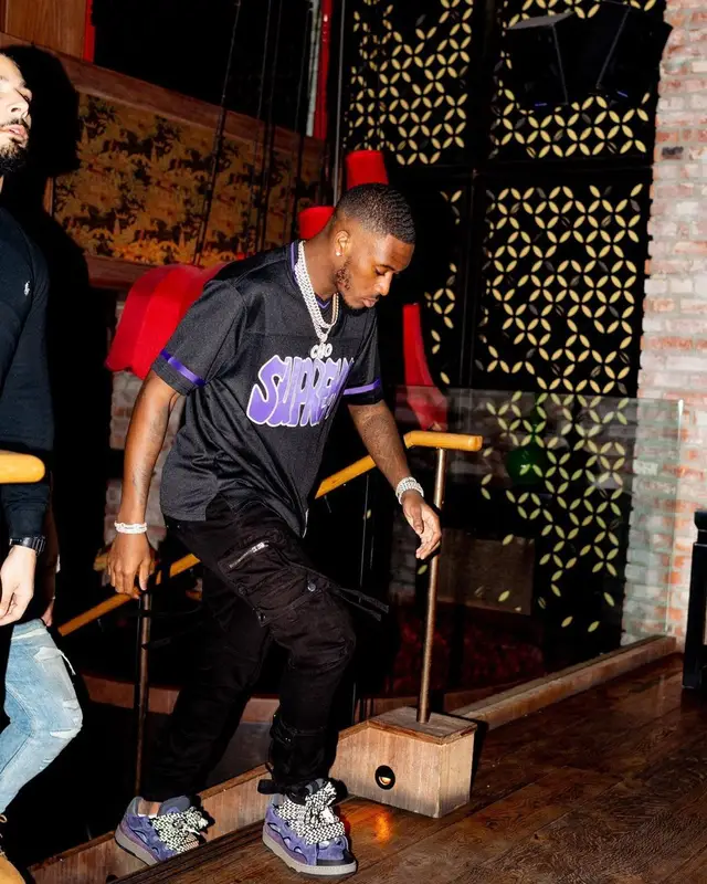 Callum Hudson-Odoi outfit in Supreme, Amiri, and Mitchell & Ness, 2022