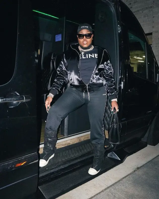 Saucy Santana outfit in Rick Owens and Celine, 2022
