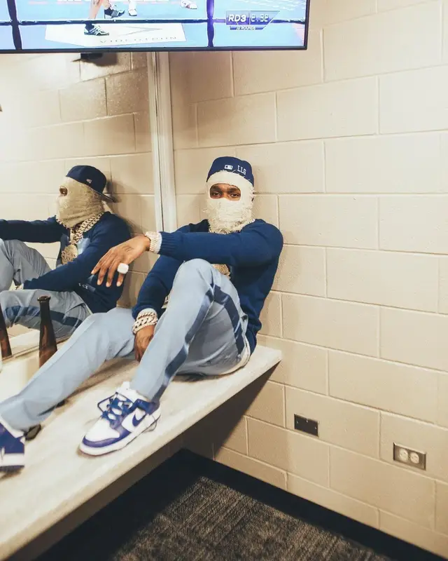 DaBaby outfit in Casablanca, Nike, and New Era, 2022