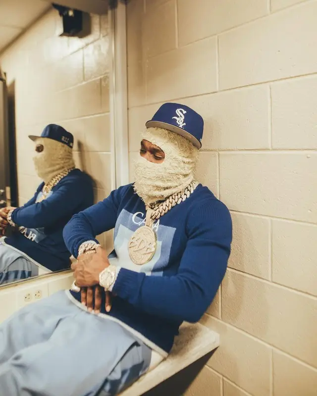 DaBaby outfit in Casablanca, Nike, and New Era, 2022