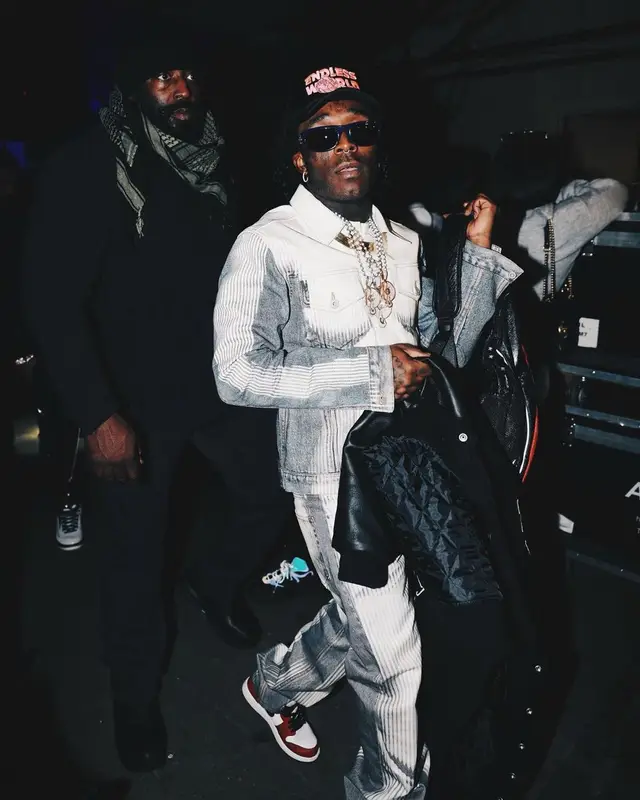 Lil Uzi Vert outfit in Jean Paul Gaultier, Adidas, and Balenciaga, 2022