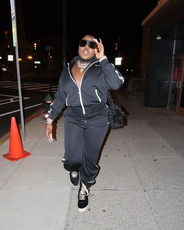 Saucy Santana outfit in Celine and Rick Owens, 2022