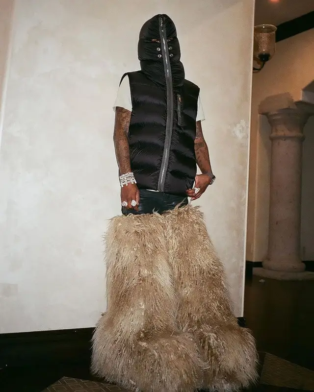 Rich The Kid outfit in Rick Owens and Avavav, 2022