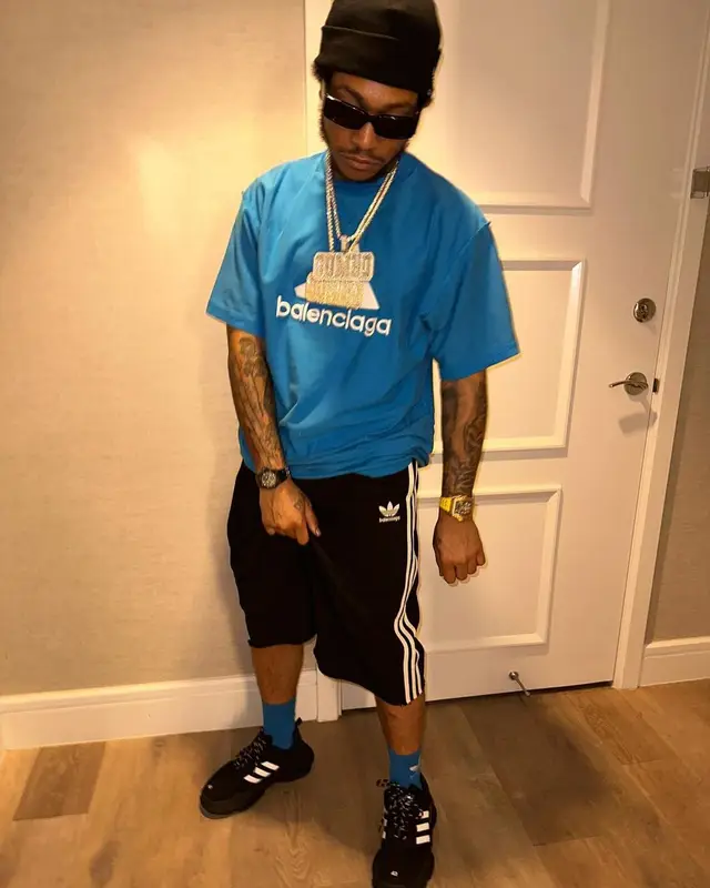 Lil Meech outfit in Adidas and Balenciaga, 2022