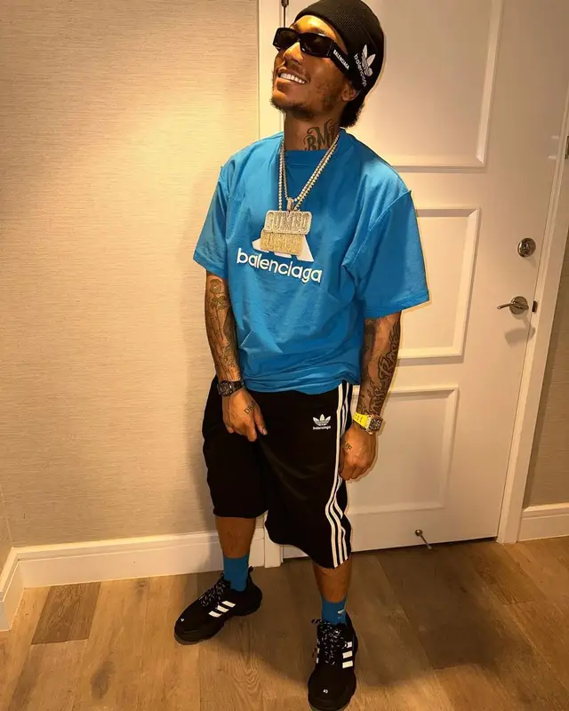 Lil Meech outfit in Adidas and Balenciaga, 2022