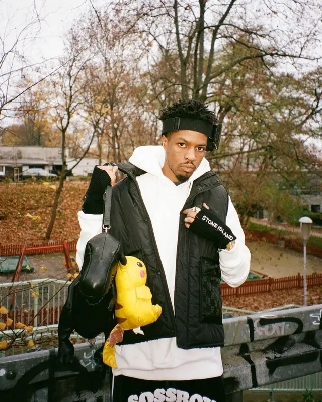 Pierre Bourne outfit in Sossboy, Misbhv, and Stone Island, 2022