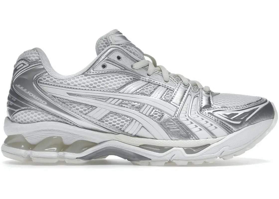 JJJJound Gel-Kayano 14 Silver White Sneakers $240