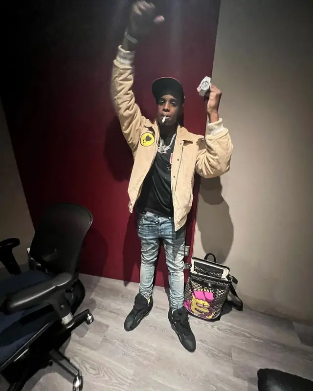Lil Double 0 outfit in Obey, Rhude, and Amiri, 2022