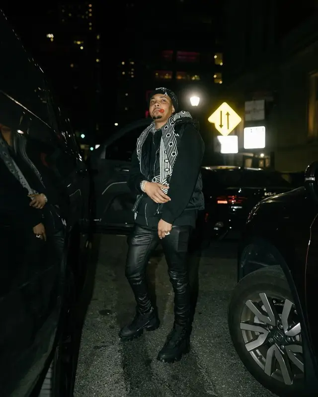 G Herbo outfit in Prada and Amiri, 2022