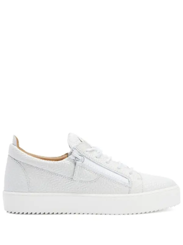 Giuseppe Zanotti Frankie White Lace Up Sneakers $750