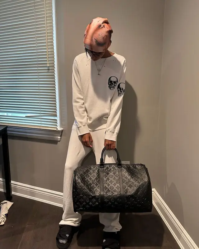 Yung Fazo outfit in Number (N)ine, Louis Vuitton, and Visvim, 2022