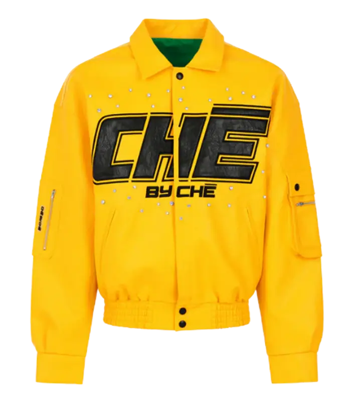 Che By Che GL93 Logo Yellow Leather Jacket $1220