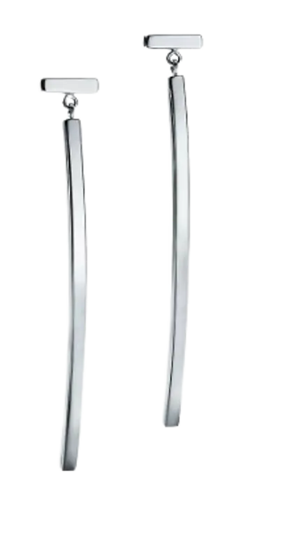 Tiffany&Co White Gold Bar Earrings $1300