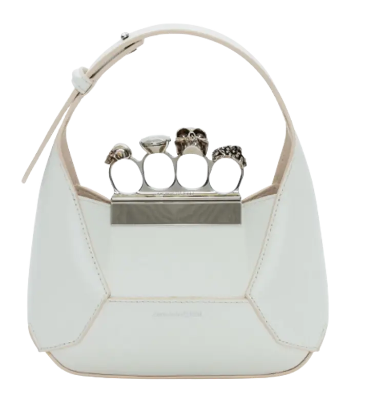 Alexander McQueen The Jewelled Hobo Ivory Mini Bag $2590